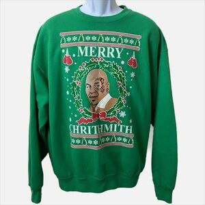 Jerzees, Mike Tyson Merry Chrithmith parody Crewneck Sweatshirt XL